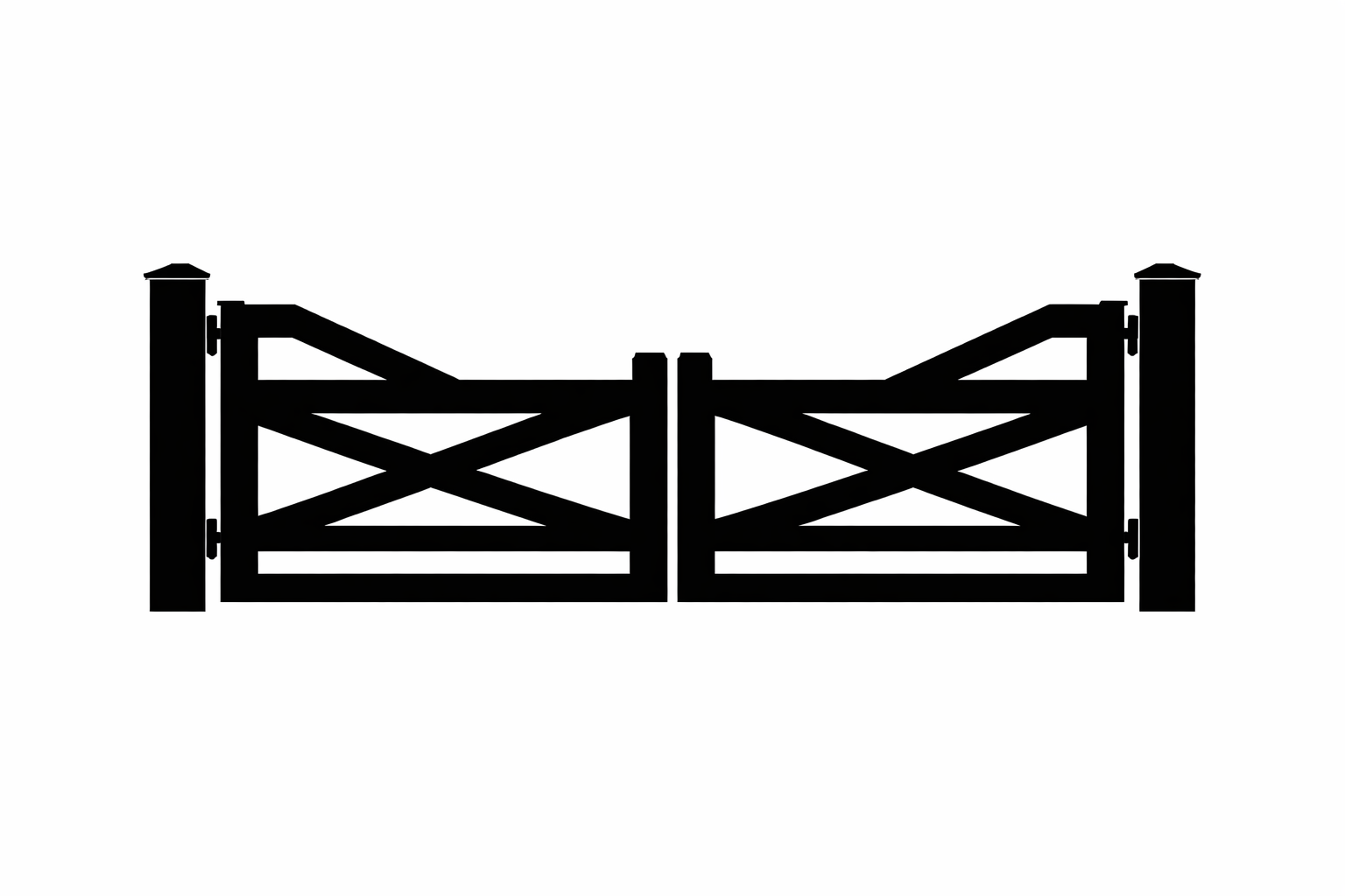 Crossbuck X-brace ranch driveway gate design