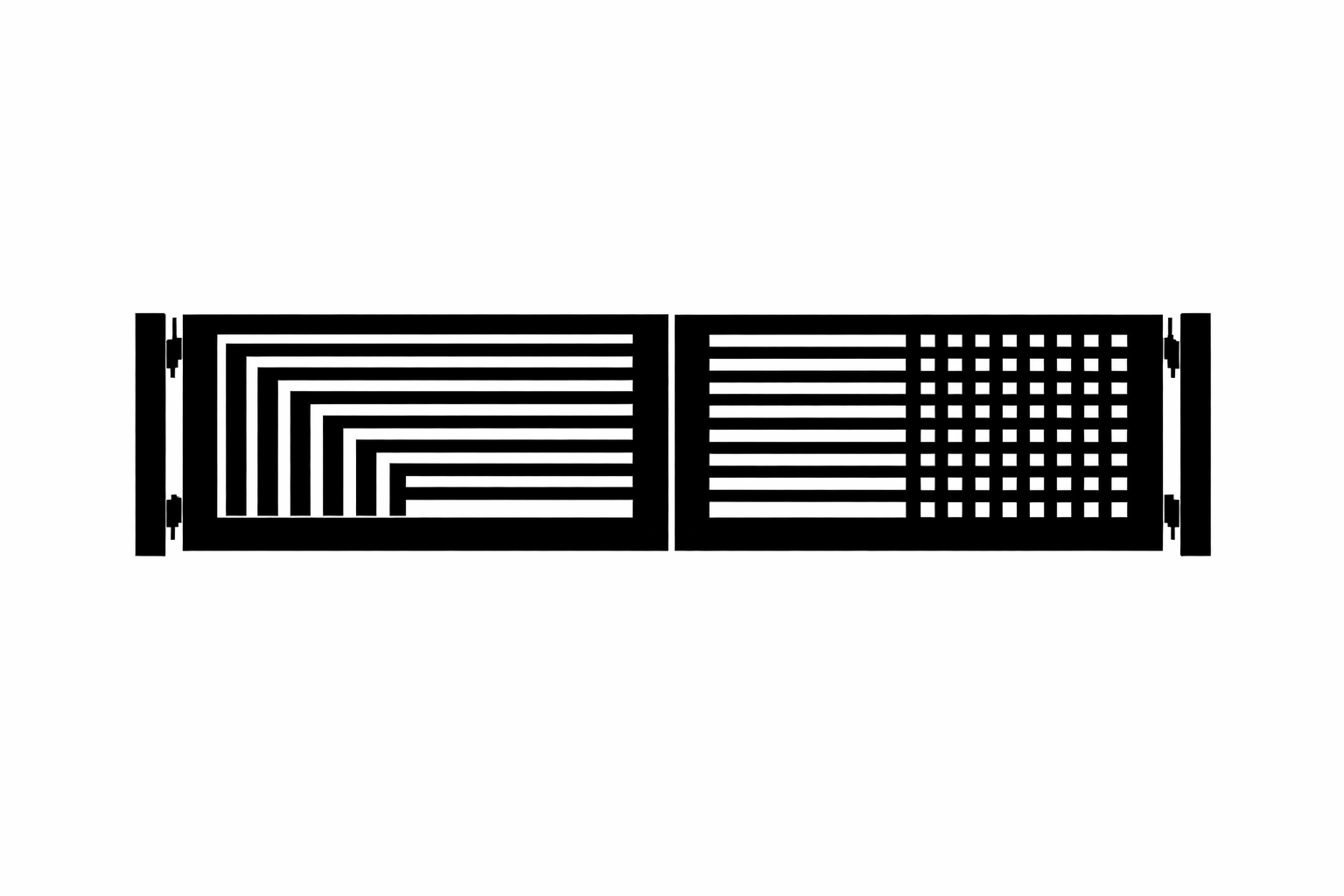 Modern geometric panel driveway gate design