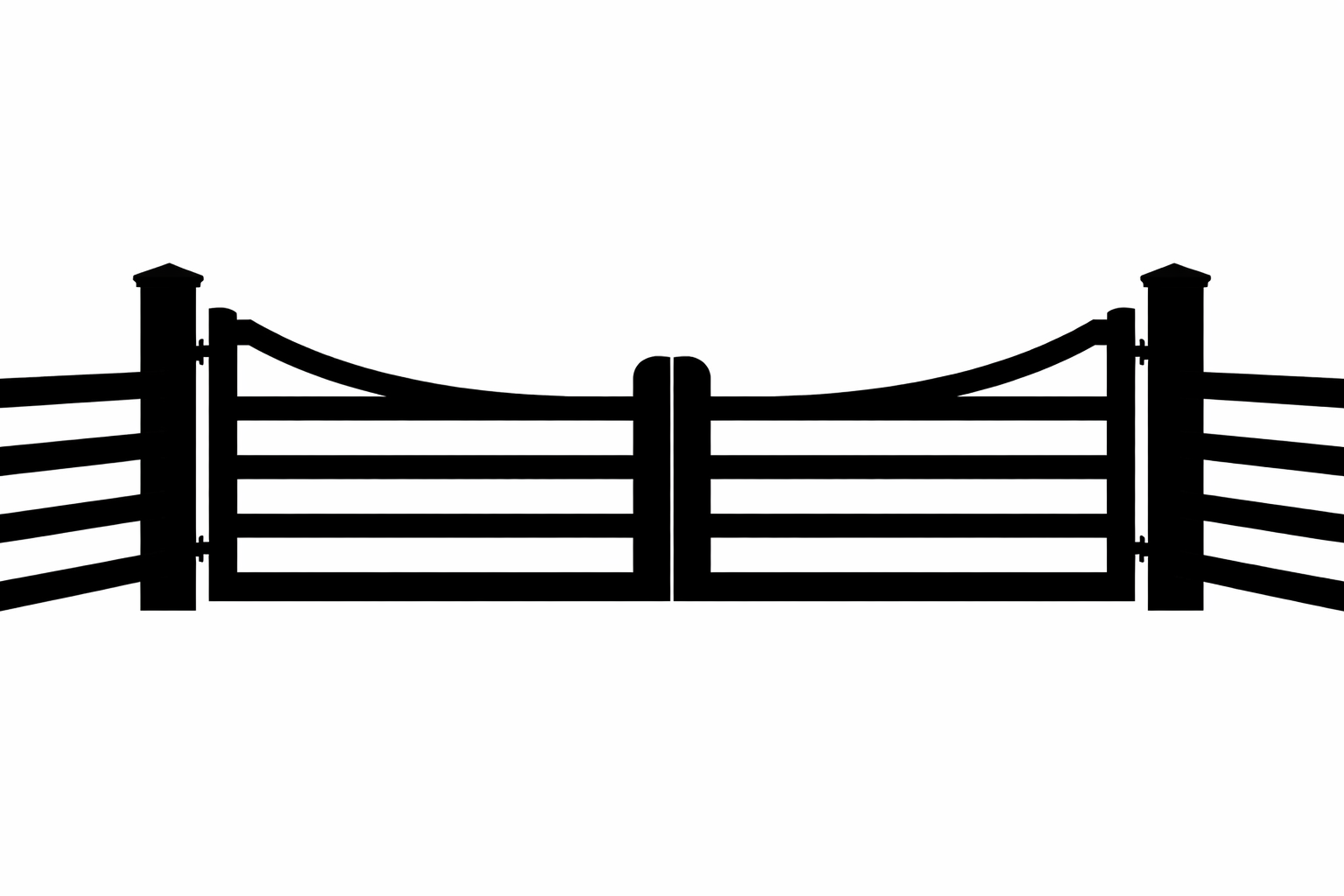Curved ranch rail driveway gate design