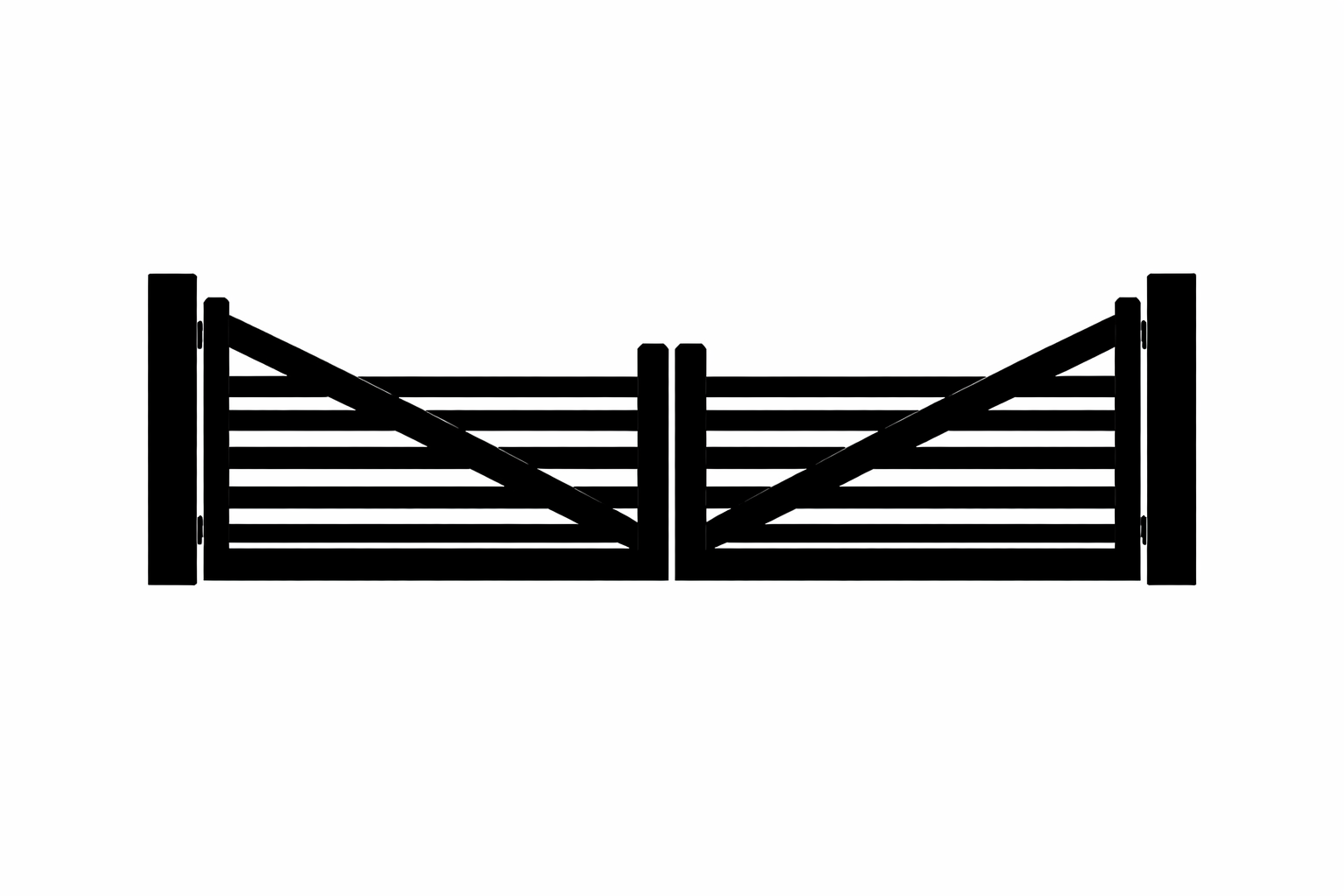 Horizontal slat with diagonal brace driveway gate design